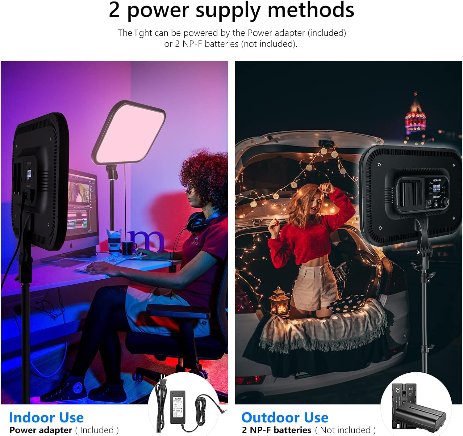 NEEWER 18.3' RGB LED Video Light Panel with APP Control, 360°Full Color, 1 Pack 60W Dimmable 2500K~8500K RGB LED Panel CRI/TLCI 97+ with 17 Special Scenes Effect for Game YouTube Zoom Photography