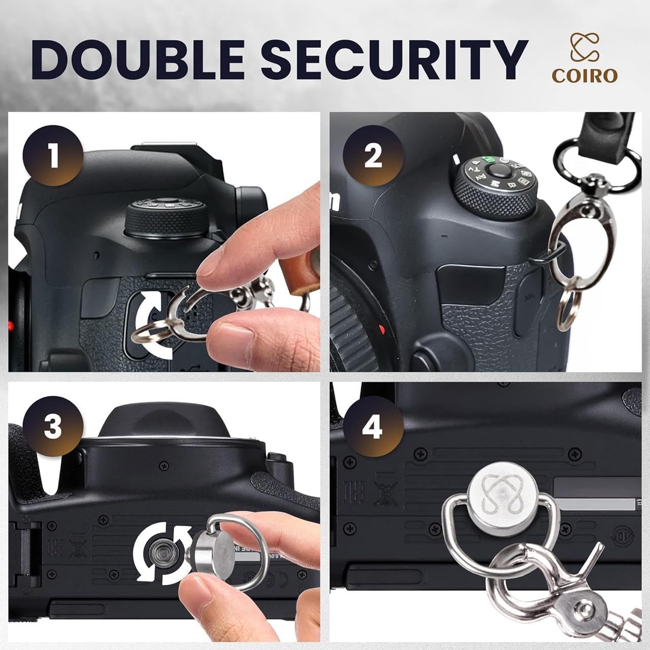 C Coiro Camera Harness for 2 Cameras Dual Shoulder Leather Camera Strap for DSLR/SLR, Camera Straps for Photographers
