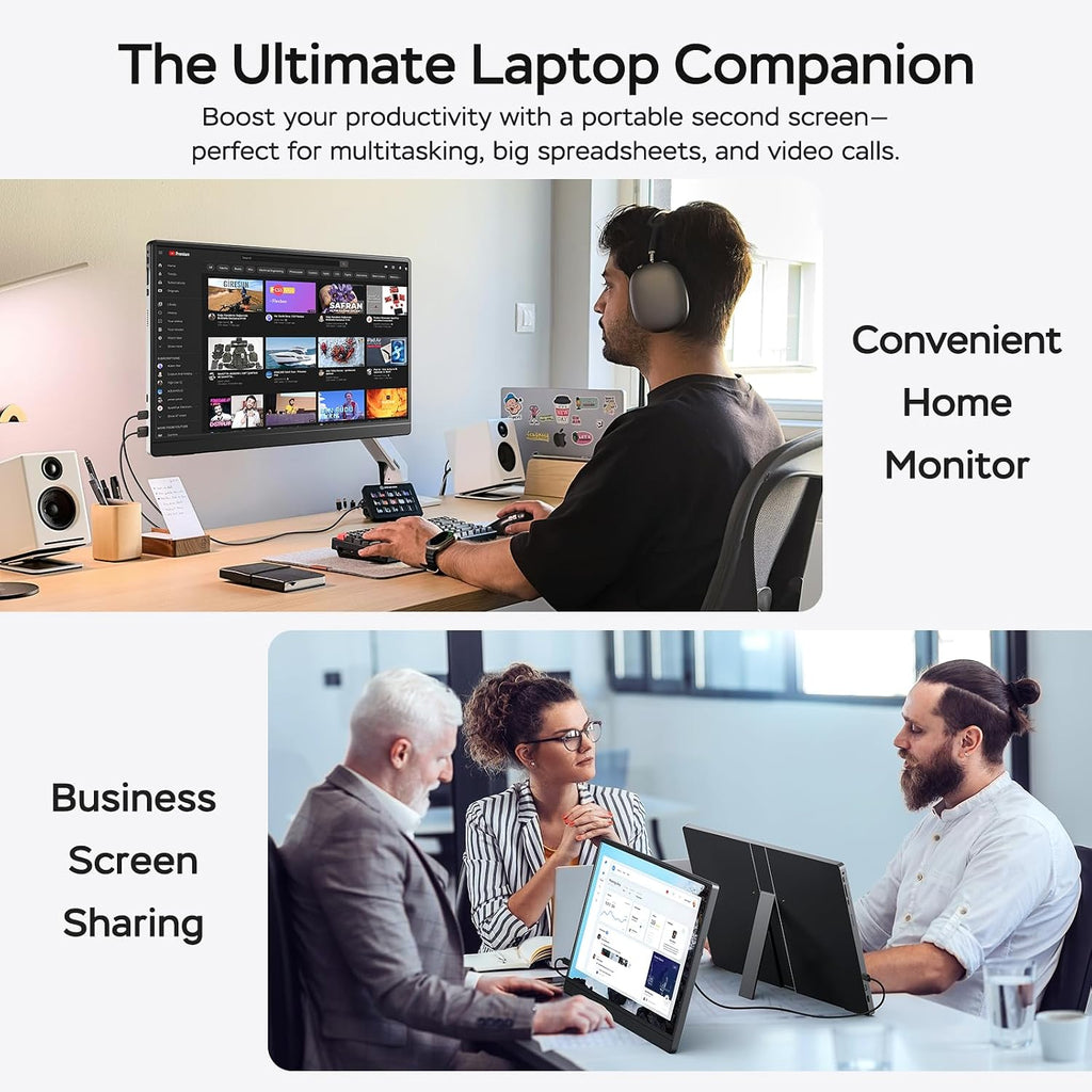 MNN 17.3' 2.5K Portable Monitor 165Hz 2560x1440 QHD, 100% sRGB IPS Gaming Monitor, USB-C & HDMI External Display with Kickstand, Slim Semi-Metal Travel Monitor for Laptop, Phone, PS5, Xbox