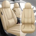 for Land Rover Discovery 1999-2024 2025 Leather Seat Covers,Waterproof Anti-Slip Car Seat Protectors,Soft Only Front Car Seat Cushions,Easy to Install Car Seat Covers(Beige,2 Seats)