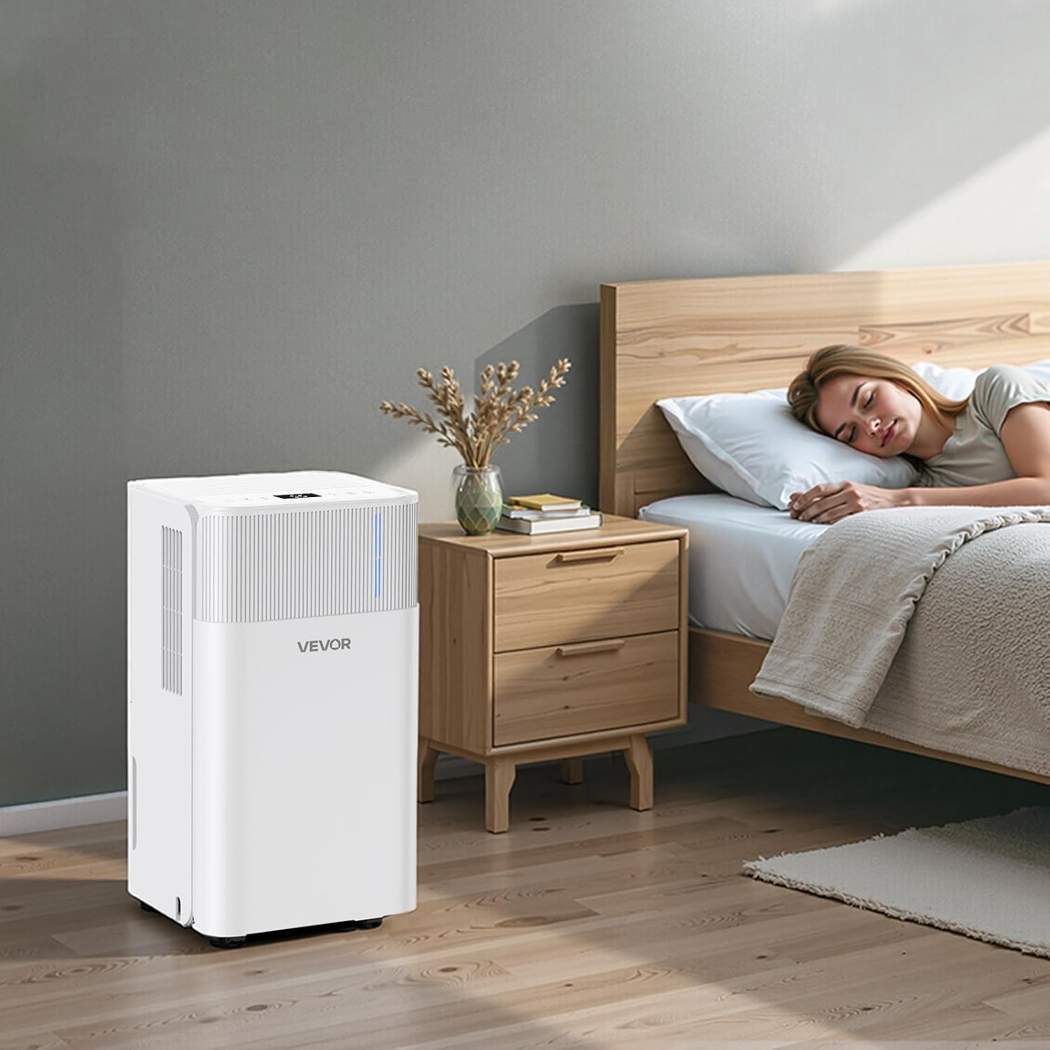 VEVOR 30 Pints Dehumidifier for Home & Basement, 1500 Sq.Ft Large CoverageDrain Hose for Commercial & Industrial Use, Smart Humidity Control, Low Noise for Large Rooms, Warehouses, Bedrooms & Storage