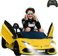 2-Seater Ride on Car 24V Electric Lamborghini for Kids High Speed 13km/h Drift Sports Car with PU Leather Seats w/Adjustable Safety Belt, 2 Speeds Mode, Music, Gifts for Children