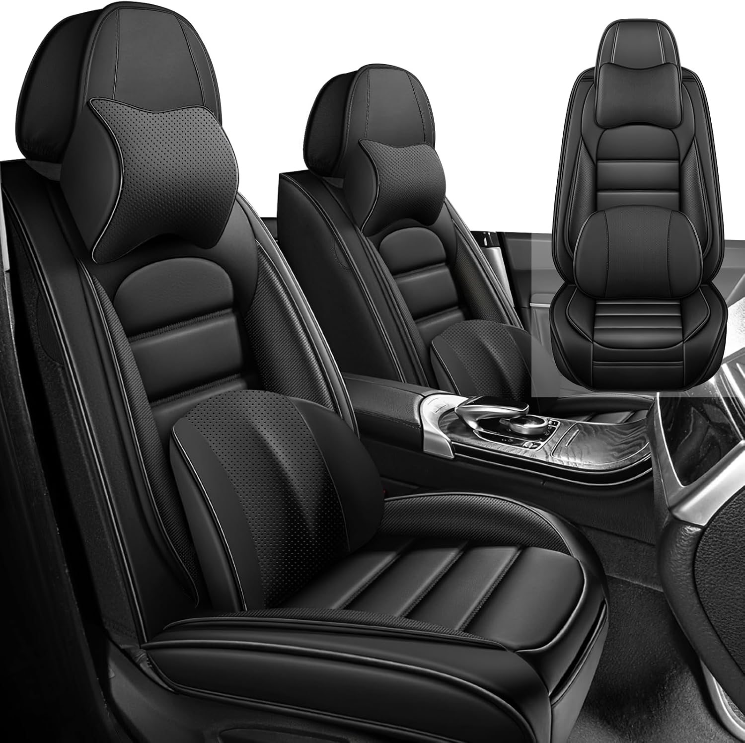 Car Seat Cover Fit for Dodge Charger 2006-2024,Compatible Airbag Non-Slip Waterproof Seat Cover,Car Seat Protector Premium Interior (Luxury 2 Seats,Classic Black)