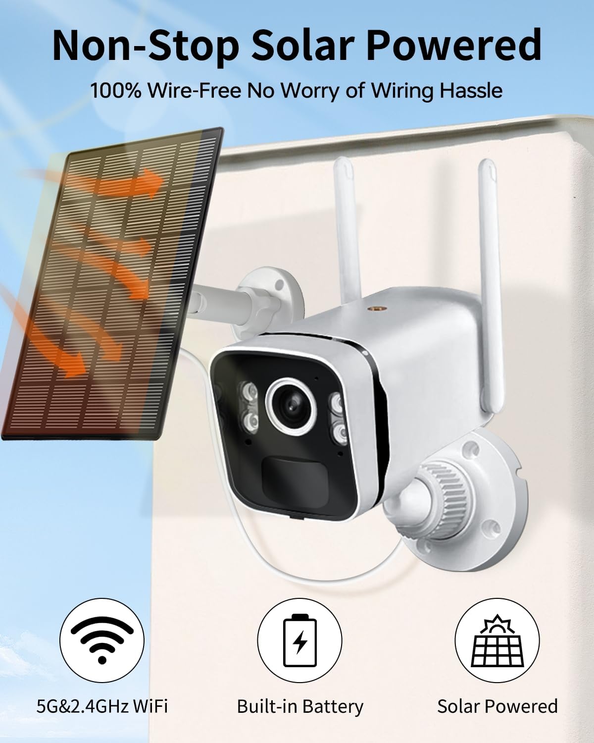 4MP Solar Powered Security Camera Outdoor Wireless System with 10' Monitor, 5G/2.4G WiFi 4PCS Outdoor Battery Camera with Solar Panel10CH Home Security System AI Human Detection 2-Way Audio