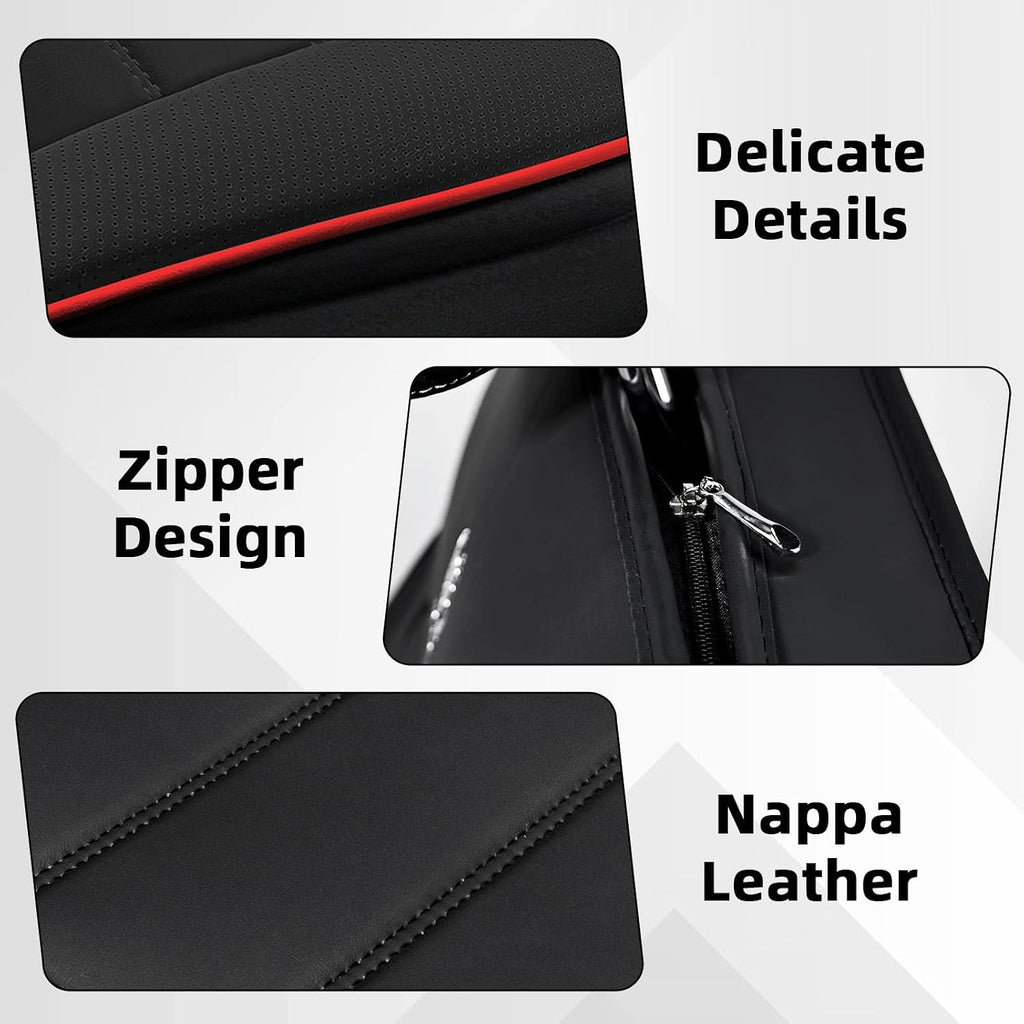 Car Seat Cover Fit for Dodge Charger 2006-2024,Compatible Airbag Non-Slip Waterproof Seat Cover,Car Seat Protector Premium Interior (Standard 2 Seats,Black Red)