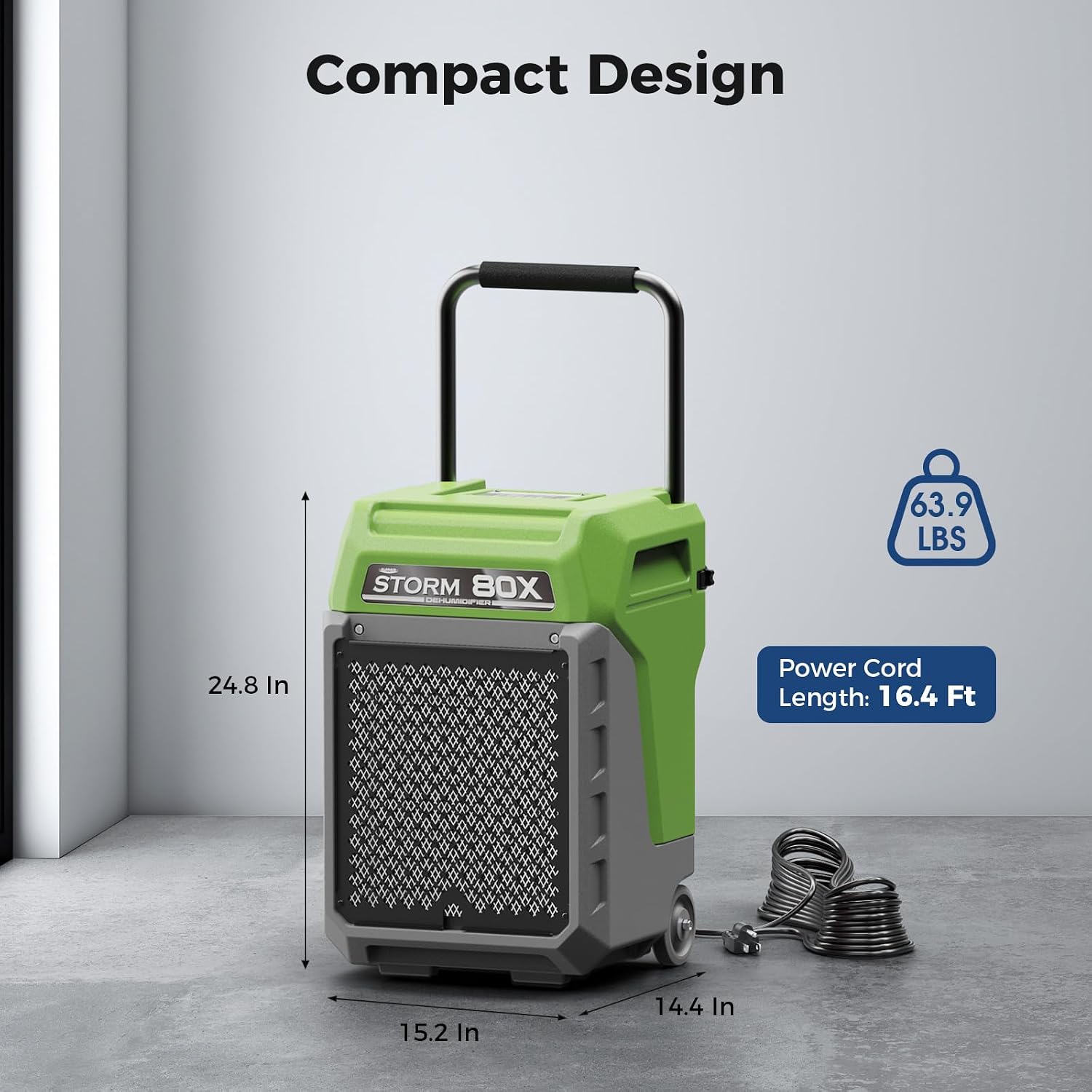 ALORAIR Storm LGR Commercial Dehumidifier with Pump & Drain Hose, Portable Industrial Dehumidifiers with Wheels for Water Damage Restore, Basement, Garage, 5 Years Warranty