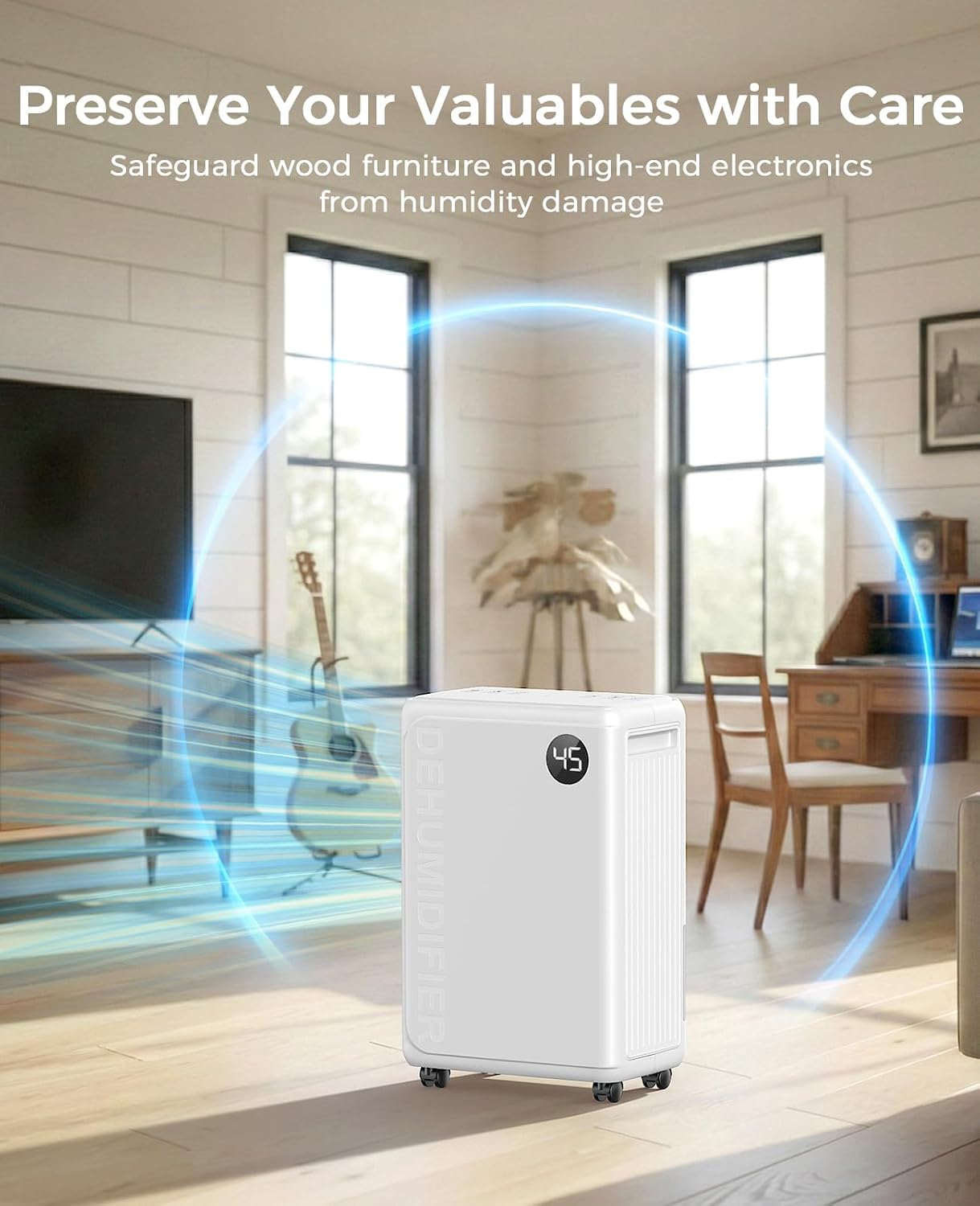 PLUSCENT 32 Pint Dehumidifier for Basement, 2500 sq.ft Dehumidifiers for Home with Drain Hose, 3 Modes, Auto Defrost, 24H Timer, Quiet Smart Humidity Control for Large Room, Bedroom, Bathroom, RV