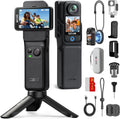 SJCAM C400 Vlogging Camera,64GB 4K Image,7H Power use,6-Axis Stabilizer,for Vlogs influencers,2.29'' Touch Screen,30M Waterproof Body Cam,Vlogging for YouTube,Black,Camara para grabar contenido