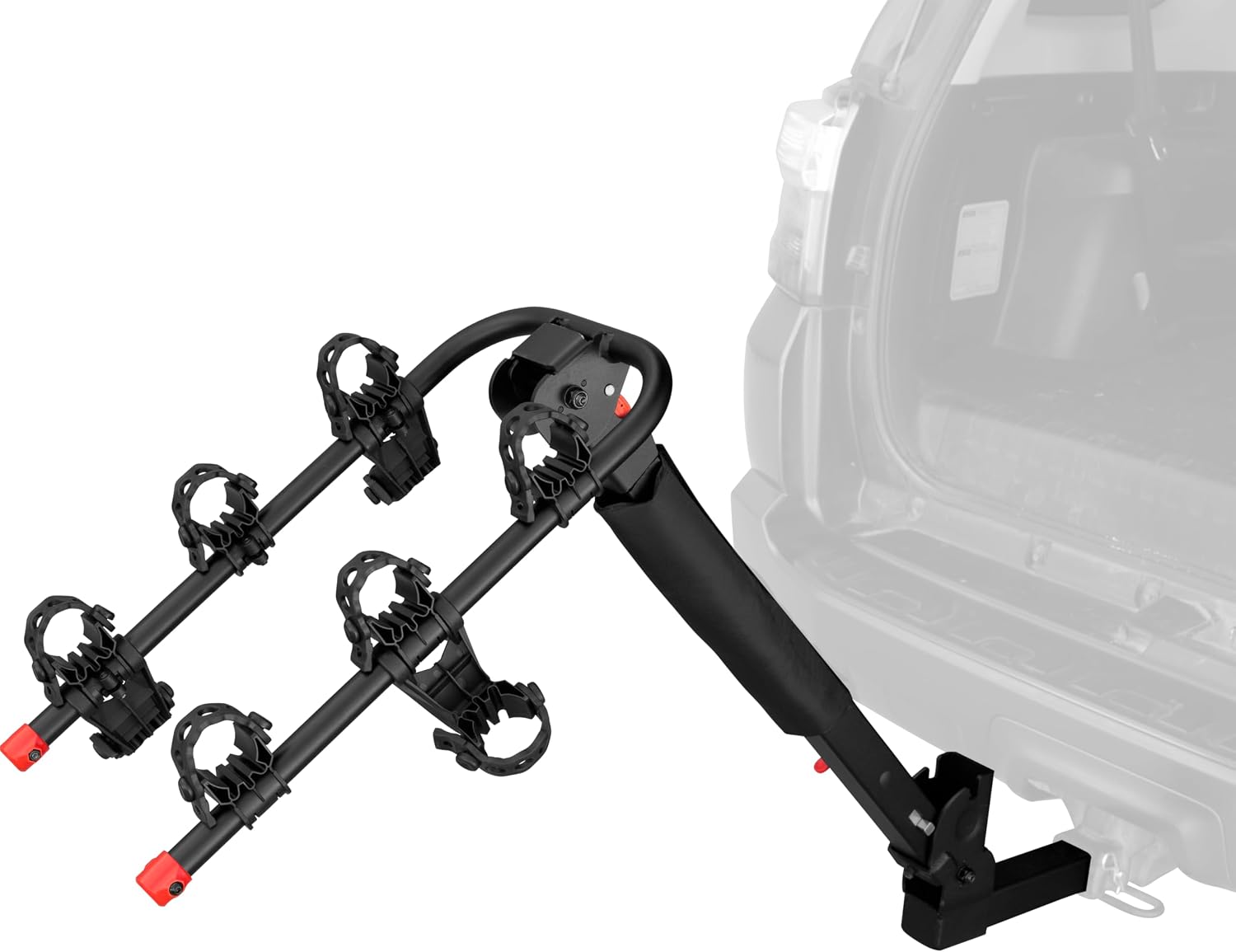 Retrospec Lenox 2-5 Bike Rack Hitch for Car, Truck, SUV - 2in Hitch Mount with Foldable Steel Frame, Anti-Rattle Adapter & Tie Down Straps