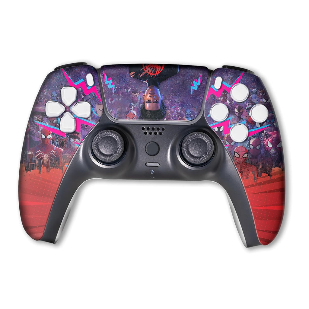 Miles Moraales Spiidervers Custom PS-5 Controller Wireless compatible with Play-Station 5 Console by BCB Controllers | Proudly Customized in USA with Permanent HYDRO-DIP Printing (NOT JUST A SKIN)