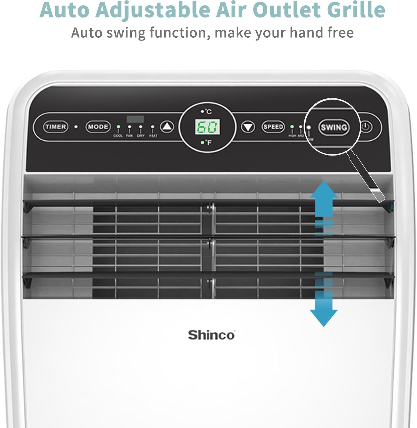 Shinco 10,000 BTU Portable Air Conditioner with Heater up to 400 Sq. Ft, Ac Heater Combo Window Unit, Portable AC Unit with Dehumidifier & Fan, Cools & Heats,Remote Control and Window Kit