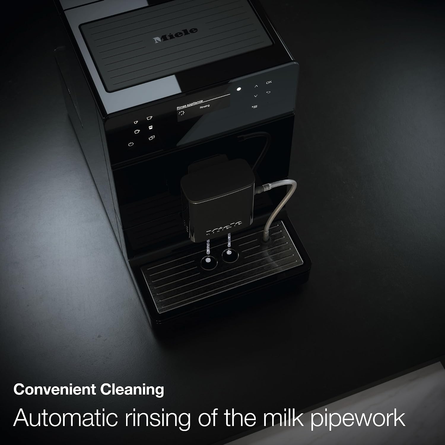 Miele CM 5310 Silence Automatic Coffee Maker - With OneTouch for Two, AromaticSystem, Individual Profile Settings, and Cleaning Programs, in Obsidian Black