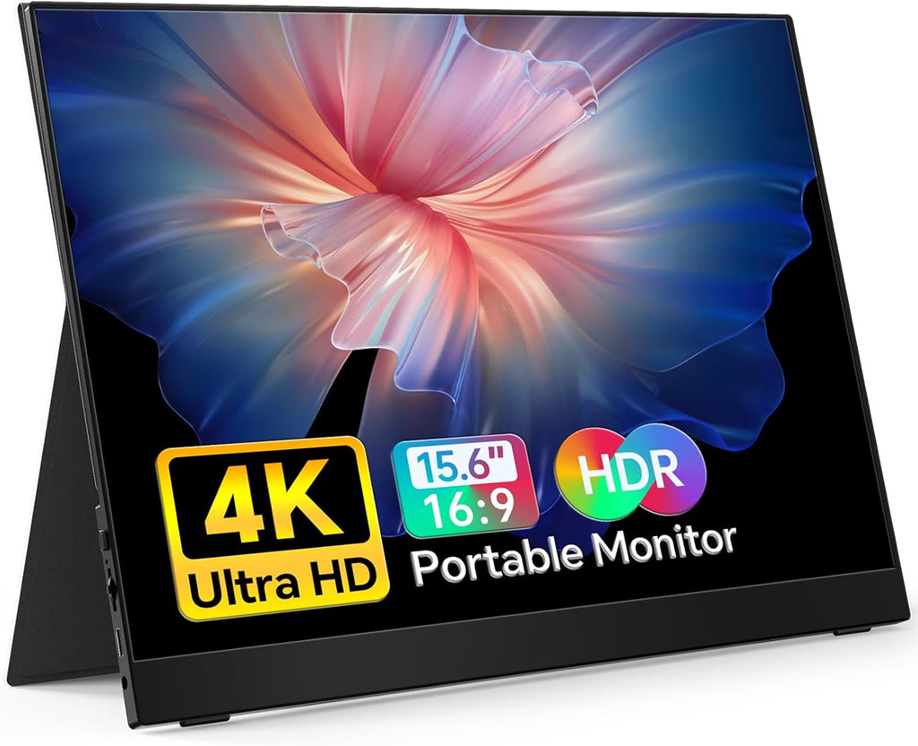 MNN 4K Portable Monitor 15.6' 3840x2160 UHD USB-C HDMI Laptop Monitor, 100% Adobe RGB IPS Computer Gaming Display HDR Travel Monitor w/Speakers & Smart Cover for Laptop Xbox PS5 Switch PC Phone