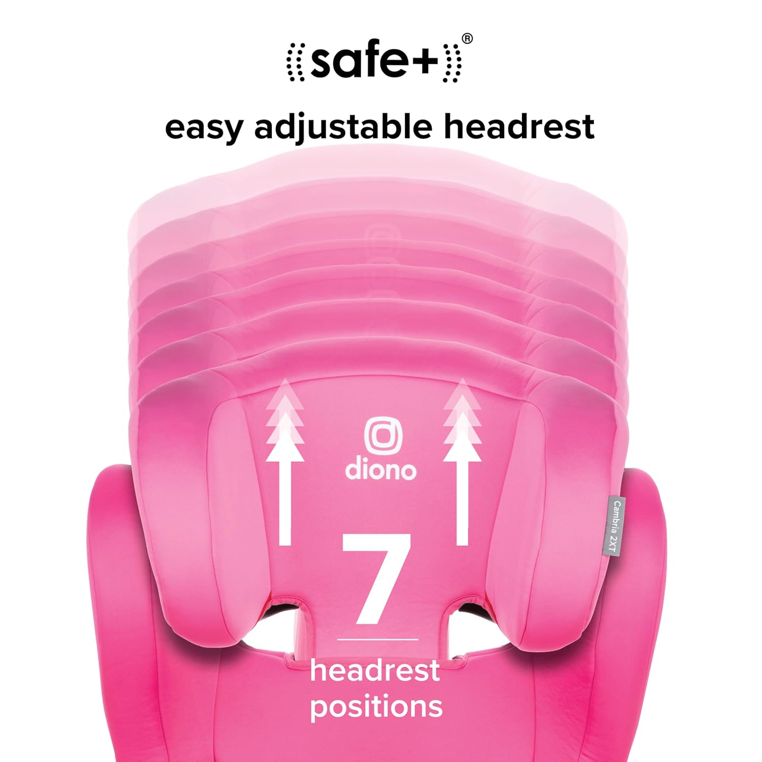 Diono Cambria 2XT XL, Dual Latch Connectors, 2-in-1 Belt Positioning Booster Seat, High-Back to Backless Booster with Space and Room to Grow, 8 Years 1 Booster Seat, Pink Cotton Candy