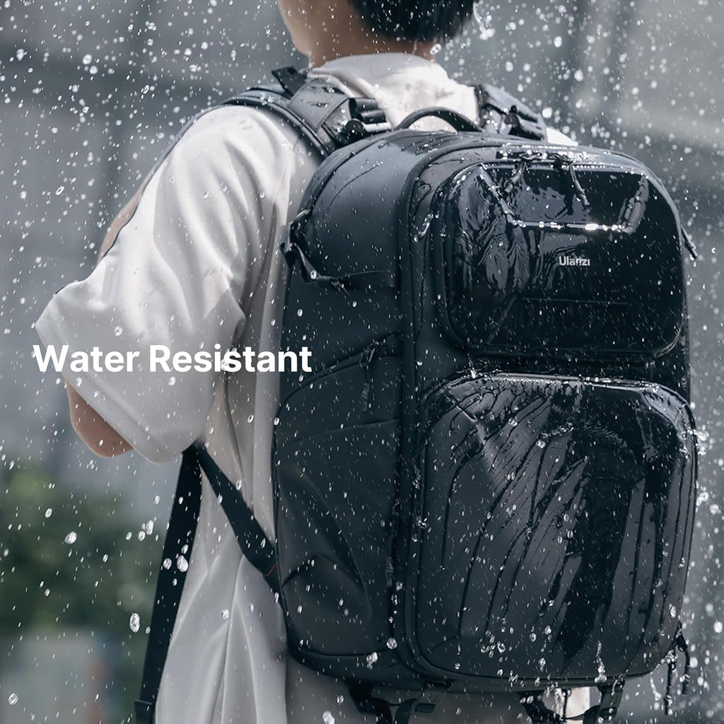 ULANZI BP10 35L Hardshell Camera Backpack, Professional Splash-proof Photography Camera Case Anti Theft Travel f Photographers Unisex Drone DSLR Mirrorless Camera Lens Tripod Holder 17'' Laptop Black