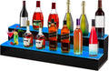 VEVOR LED Lighted Liquor Bottle Display Shelf, 2-Step 40-inch LED Bar Shelves for Liquor, Illuminated Home Bar Shelf with RF Remote & App Control 7 Static Colors 1-4 H Timing, Acrylic Lighted Shelf for 20 Bottles