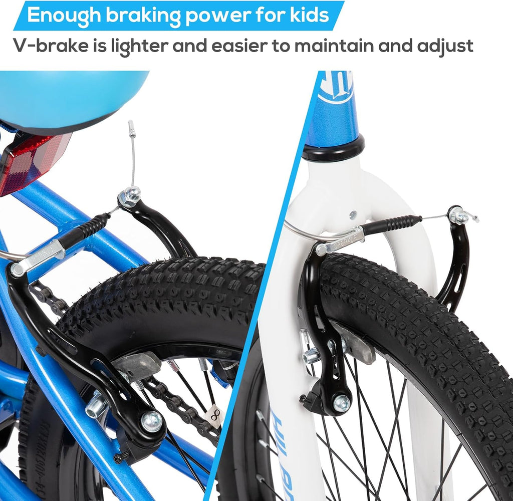 HILAND 20 Inch Kids' Bicycles Mountain Bike for Boys, Girls 5+ Years Old, Single Speed Kids Bicycles with Dual Handbrakes, Child Bike | Kids Bicycles, Dual Handbrakes, Kickstand