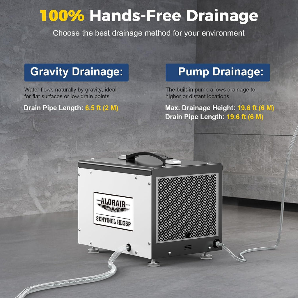 ALORAIR Wi-Fi Crawl Space and Basement Dehumidifier, 70 Pint with Pump, Auto-Defrost, Covers Up to 1000 Sq Ft, Memory Start, cETL Listed, Commercial Grade