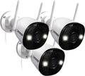 Defender AI Powered 4K Guard Pro 8MP WiFi 6, Plug-in Power Wireless Security Camera Outdoor, with Smart AI Human Detection, Bluetooth, Two-Way Talk, Works w/Guard App, 3 Pack