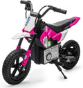 Blitzshark 24V Electric Dirt Bike for Kids，200W Motor Electric Motorcycle Aged 5-12, Motorbike for Kids, Adjustable Speed, LED Breath lamp,Bluetooth,Music,Horn,Speeds 3-9MPH, Pink