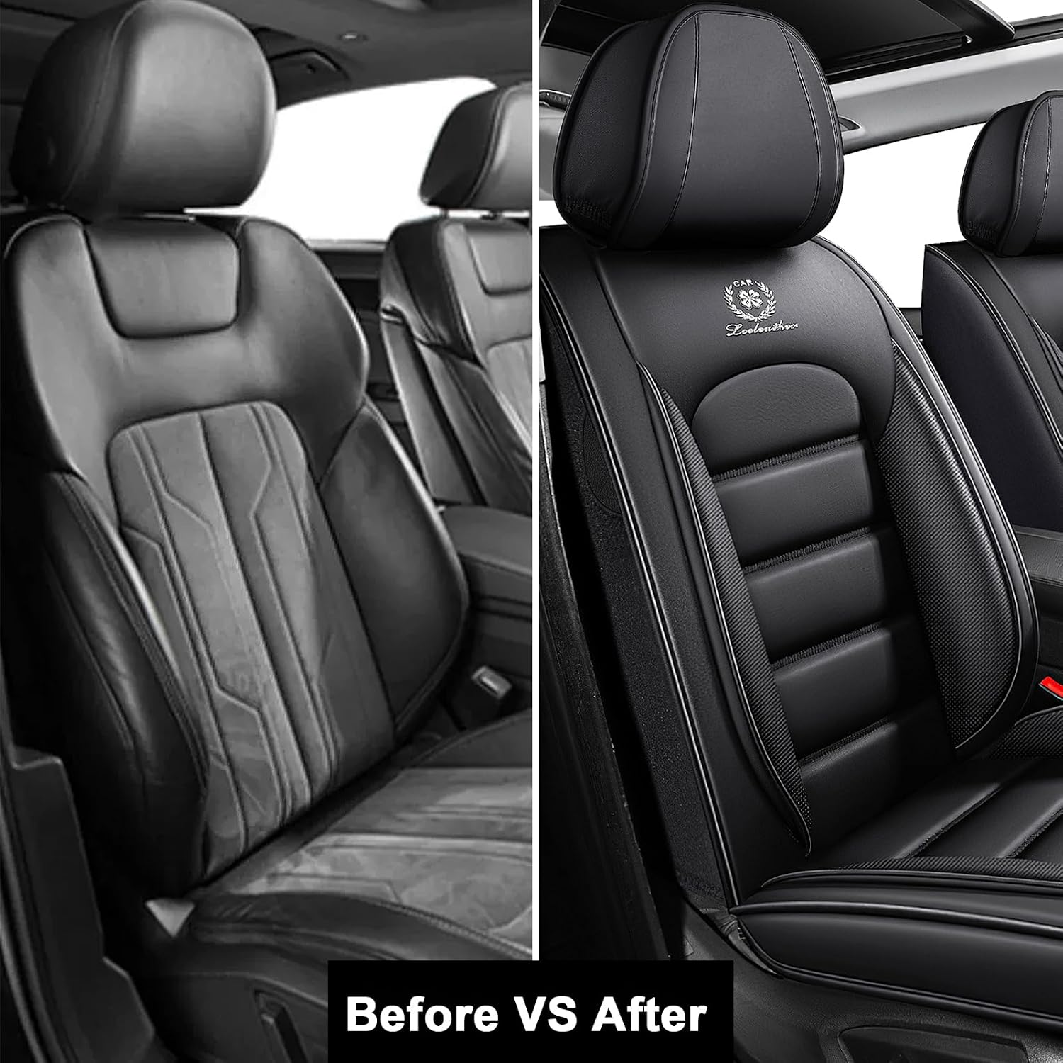 2 Seat Covers for Infiniti QX80 2000-2026 Breathable Car Seat Covers,Anti-Slip Waterproof Car Seat Protectors with Airbag,Automotive Vehicle Cushion with Storage Pockets (Standard,Black)