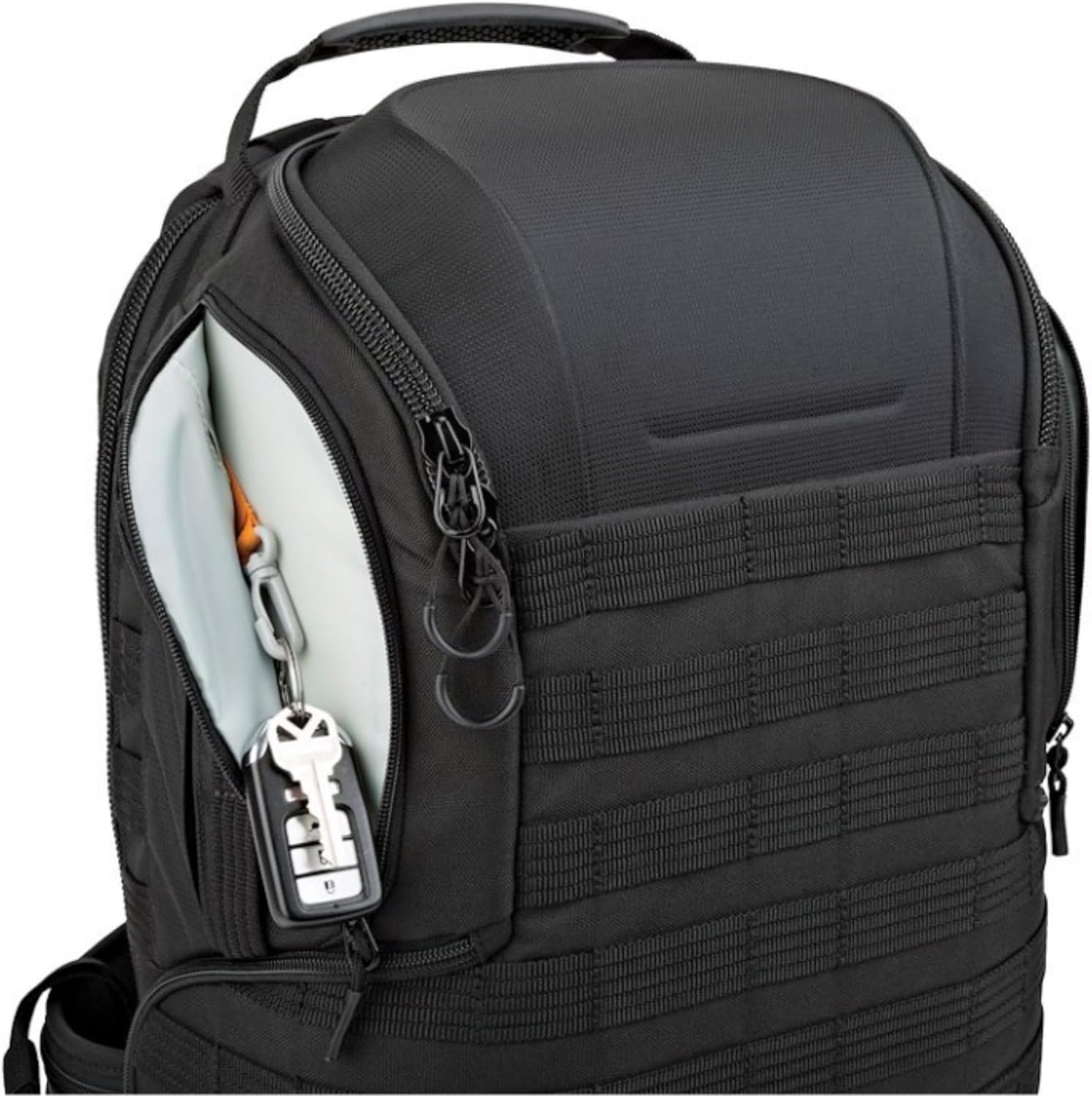 Lowepro ProTactic BP 450 AW 2 Pro 25L Comfortable Recycled and Solution-Dyed Fabrics Modular Backpack with CradleFit Pocket, All Weather Cover, and Utility Waist Belt (Black)