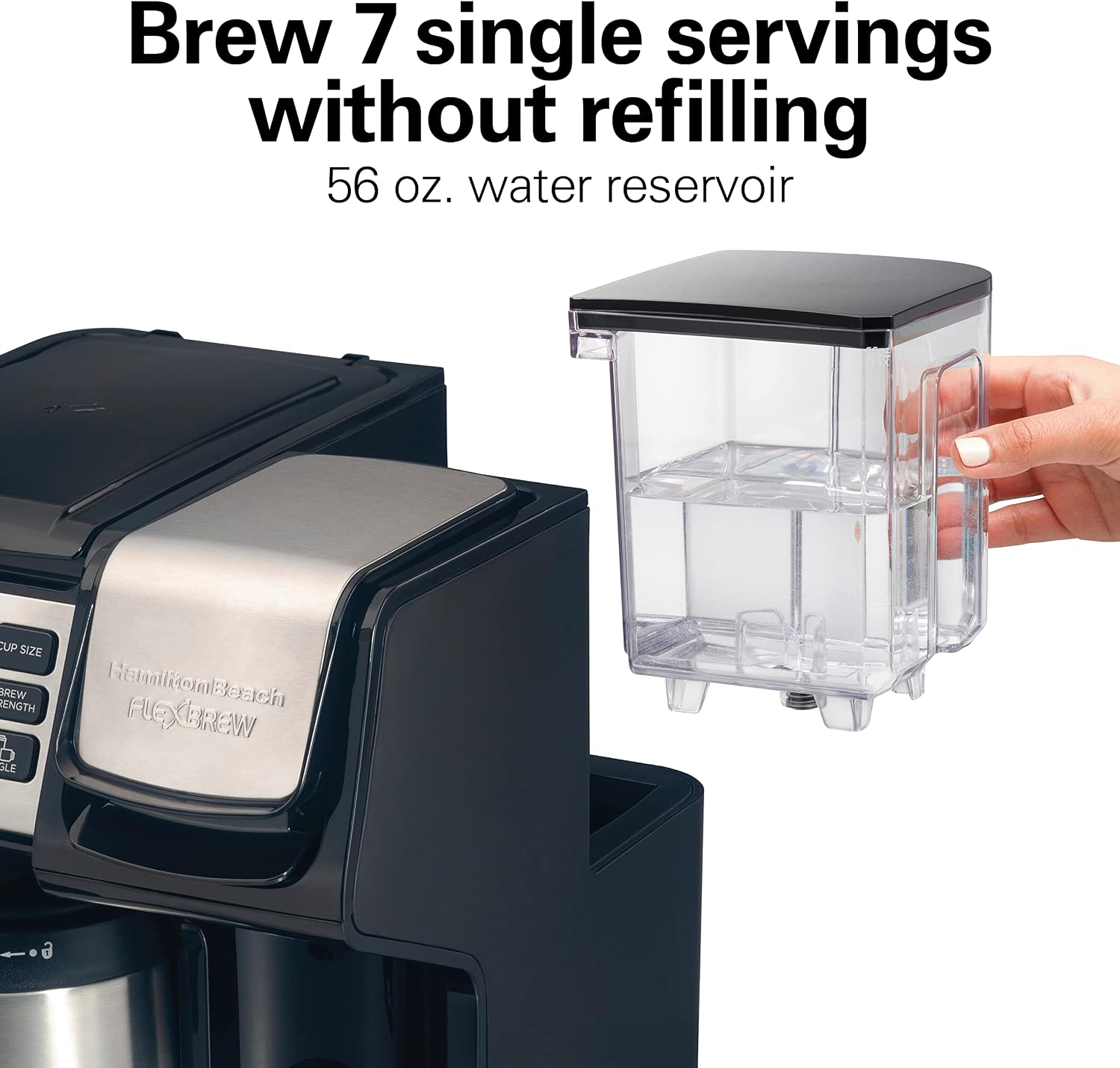 Hamilton Beach FlexBrew Trio 2-Way Coffee Maker, Compatible with K-Cup Pods or Grounds, Combo, Single Serve & Full 12c Thermal Pot, Black and Stainless – Fast Brewing