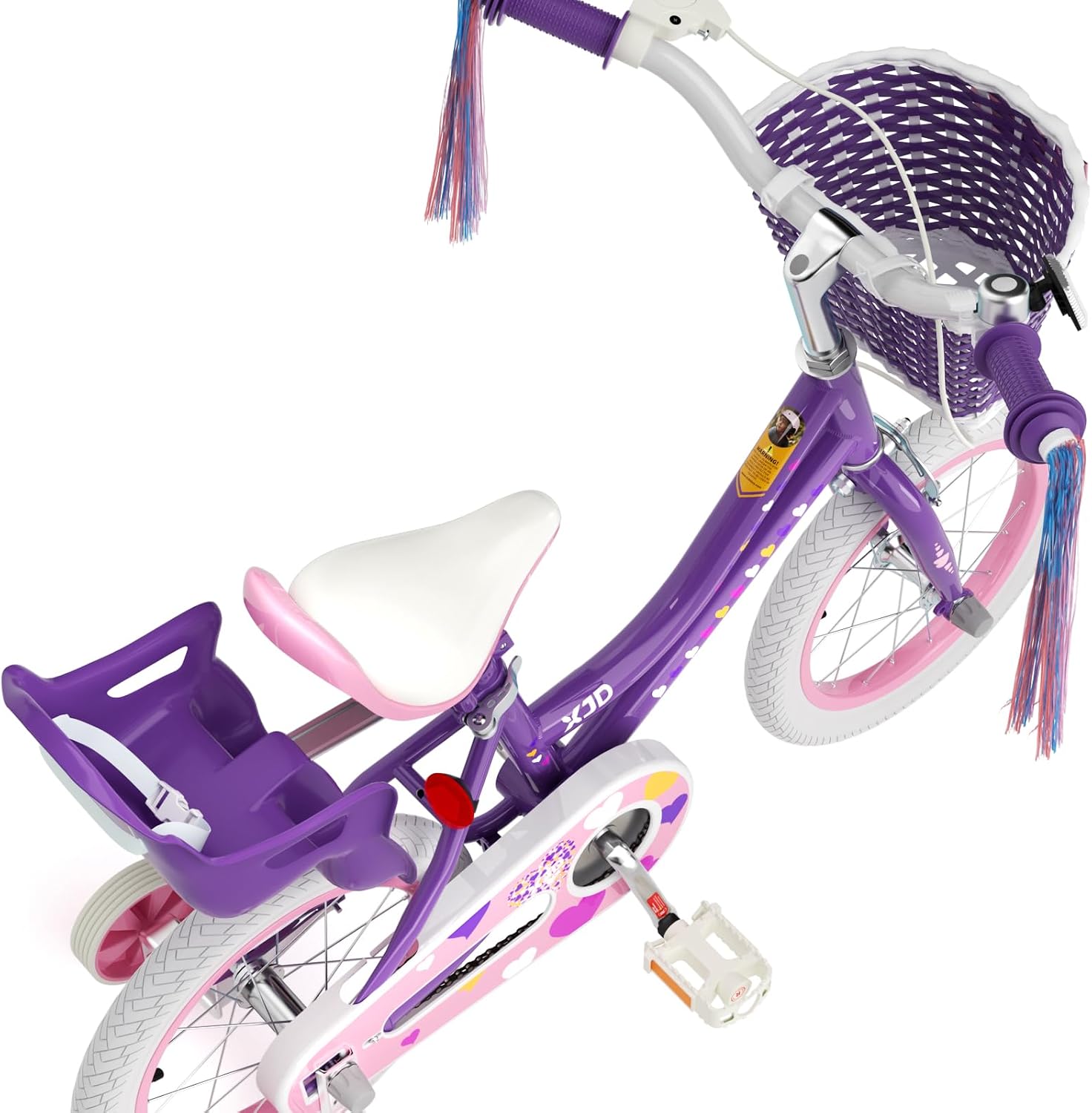 XJD Girls Bike for 2-12 Years Old Kids 12 14 16 20 Inch Toddler Bike,Retro Style Kids Bike with Training Wheels, 20 Inch Girl Bicycle with Kickstand