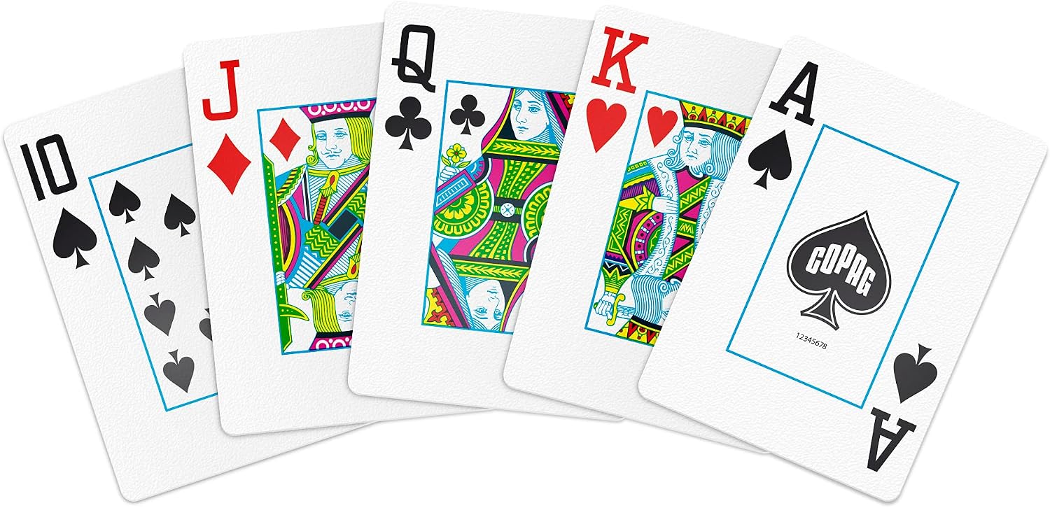 Copag 1546 Design 100% Plastic Playing Cards, Poker Size (Standard) Black/Gold (Jumbo Index, 6 Sets)