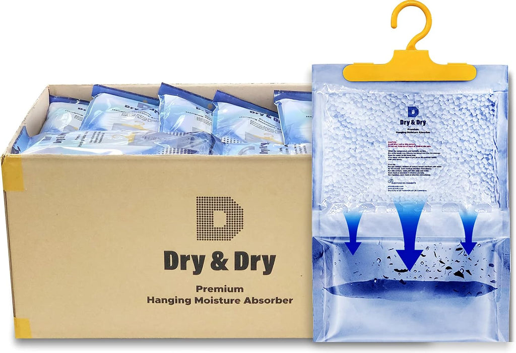 Dry & Dry 88 Pack[7 OZ] Premium Moisture Absorbers Dehumidifiers for Home Dehumidifier for Basement Dehumdifiers for Bedroom Small Dehumidifiers - Dehumidifiers Moisture Absorber, Blue & White