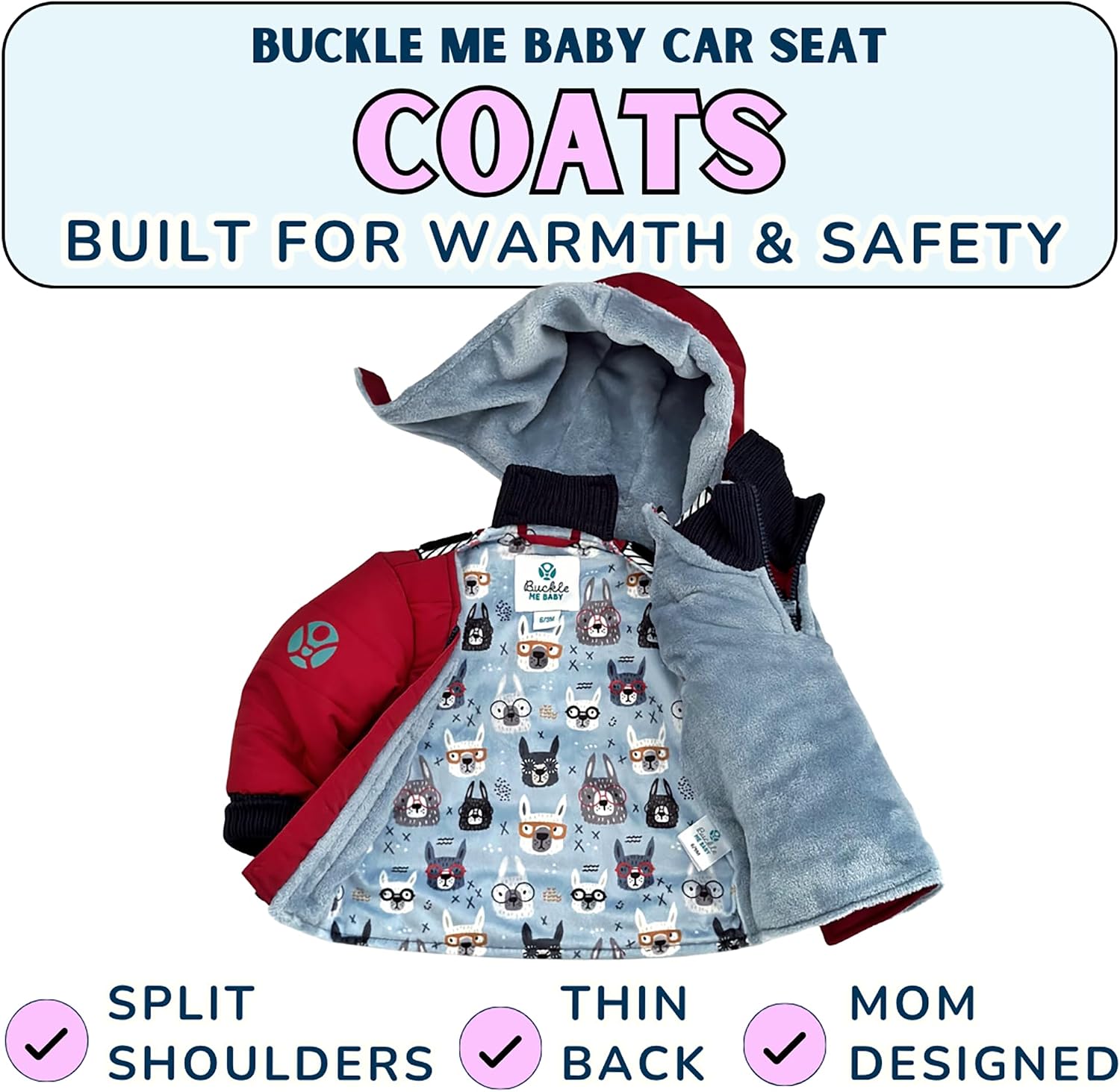 Buckle Me Baby Winter Coat | Toastiest Car Seat Jacket for Boys and Girls - Featured on Shark Tank 6 Months - 6 Years