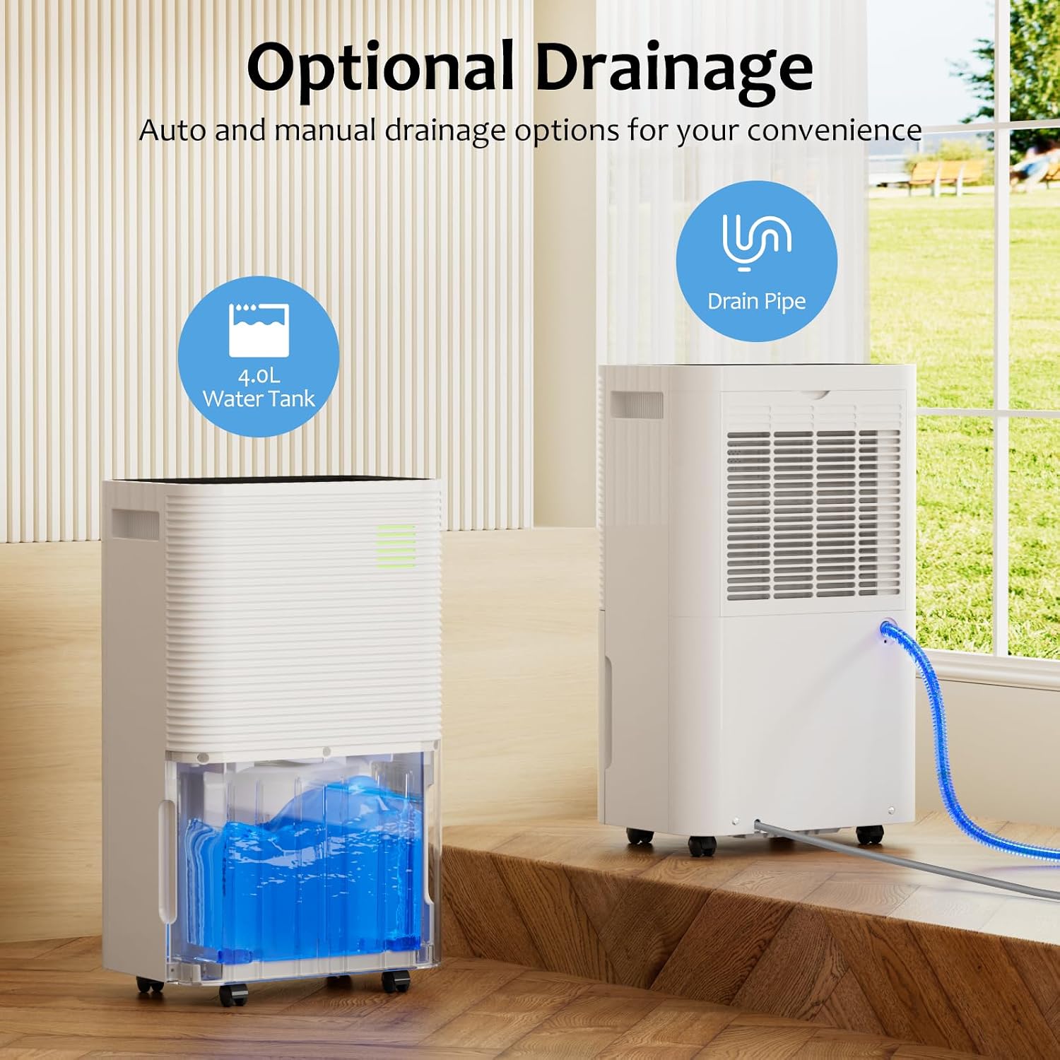 ZAFRO 45 Pints Dehumidifier for Home, 135 OZ Water Tank, Portable Dehumidifier with Auto Shut Off, Quiet Dehumidifier for Bedroom Basement Bathroom
