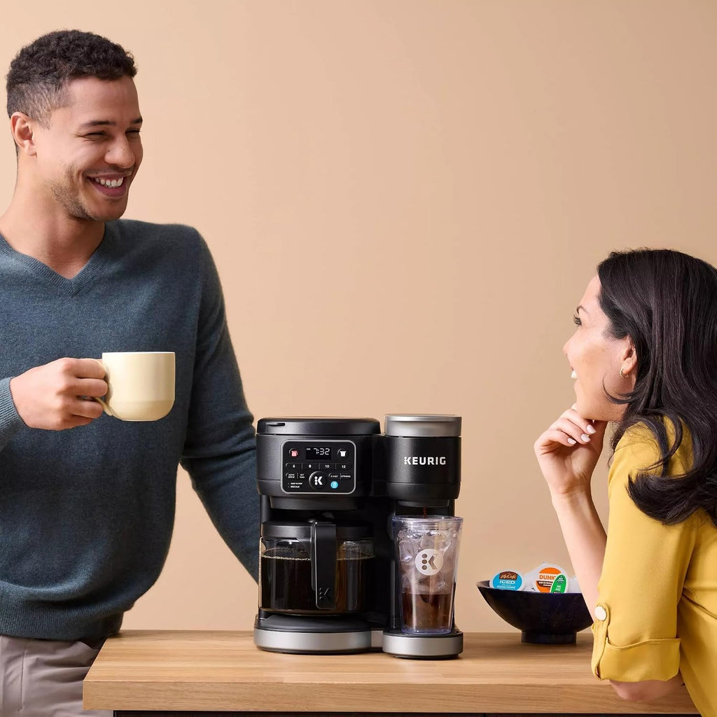 Keurig KD5600 K-Duo Hot & Iced Single Serve & Carafe Coffee Maker, 72oz Reservoir, MultiStream Technology (Gen 2), Black (Renewed)