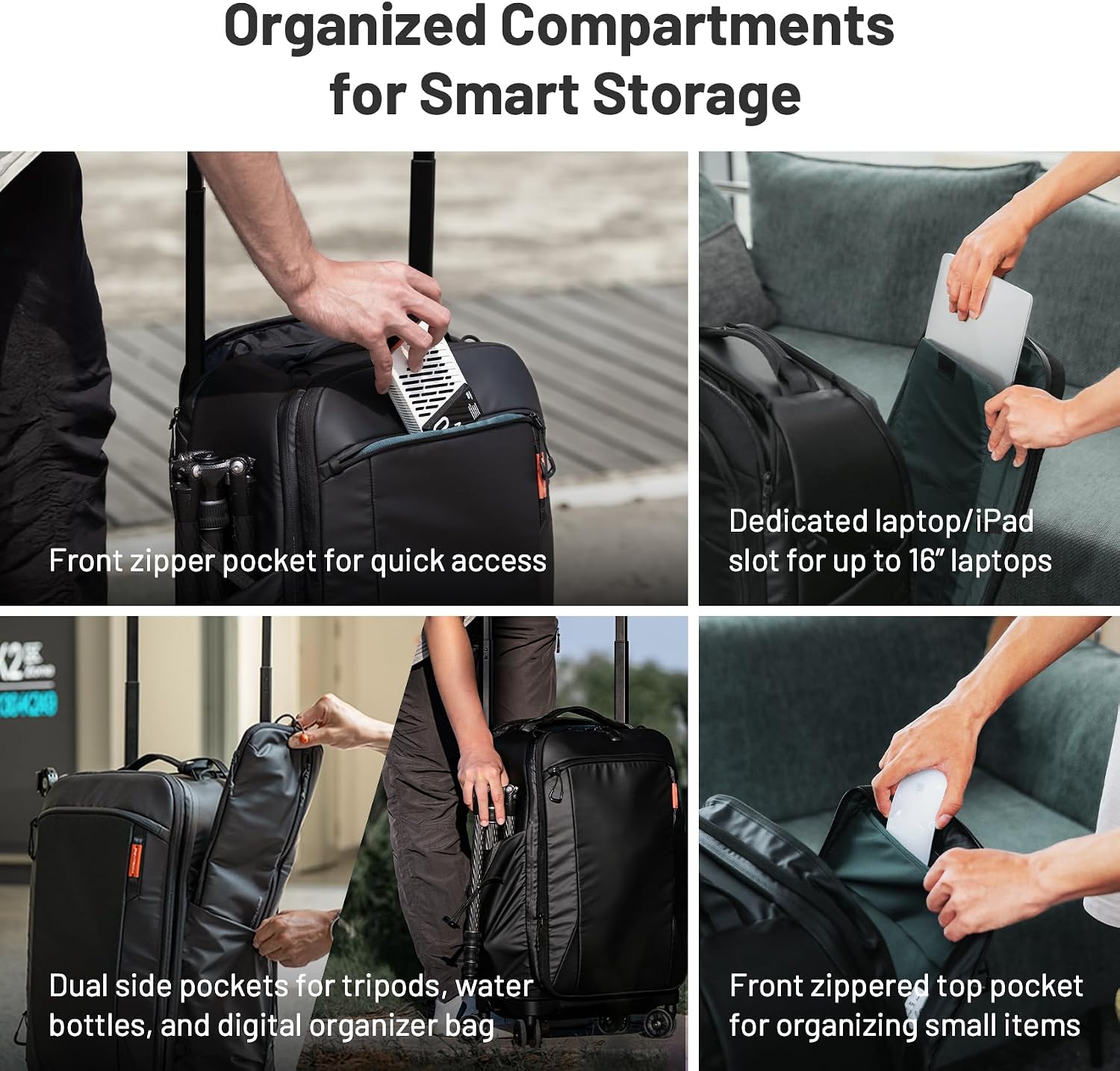 PGYTECH 2-in-1 Roller Camera Backpack, DSLR/SLR/Mirrorless Bag for Travel Photographers, Rolling Luggage with Tripod & Removable Modular & Rain Cover, Compatible with Canon, Nikon, Sony