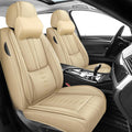 Leather Seat Covers for Lexus LS 460 2007-2017,Car Seat Covers Front Set,Waterproof Car Seat Protectors with Airbag,Comfort Interior Cover Seats for Cars(Beige,Pillows)