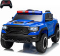 Garvee Ride On Car, Licensed RAM 12V Kids Ride On Police Car with Remote Control, Electric Pickup Truck for Toddlers, 3 Speeds, Spring Suspension, LED Lights & Parent Safety Lock