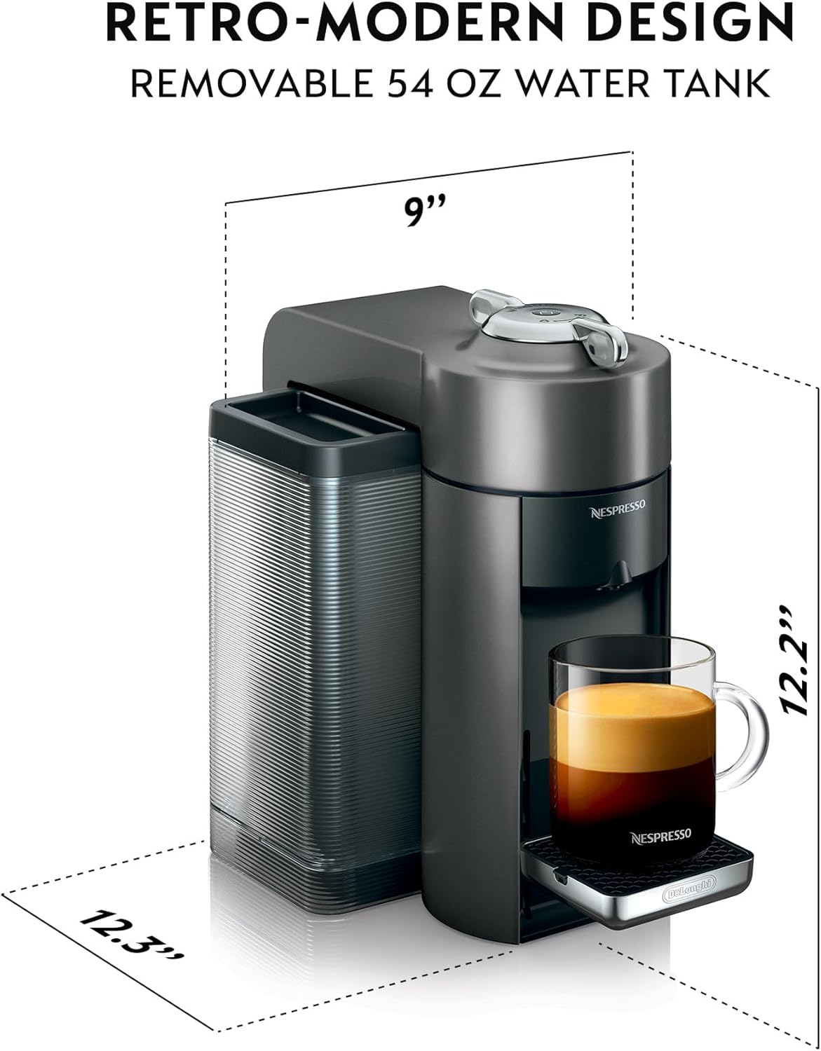 Nespresso Vertuo Coffee and Espresso Maker by De'Longhi, Titan
