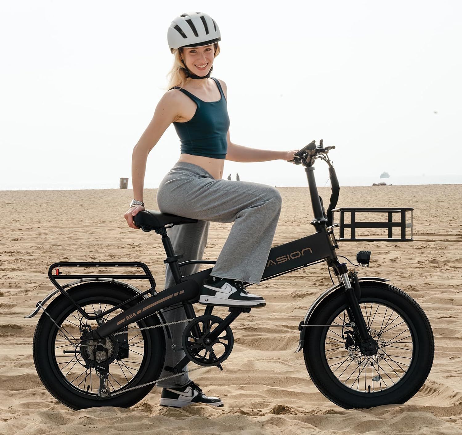 Jasion Electric Bike for Adults, 1000W Peak Motor up to 23 MPH Top Speed Ebike, Aluminum 20'' Fat Tire Electric Bike Built-in 48V Removable Battery with 45 Max Miles, EBS Folding Ebikes for Adults