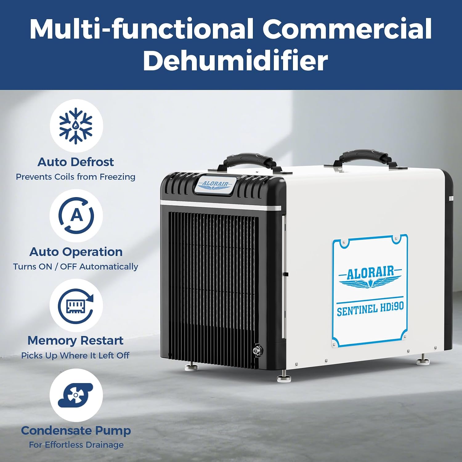 ALORAIR Wi-Fi Crawl Space Dehumidifier, 198 PPD Basement Dehumidifiers with Condensate Pump, Auto-Defrost, Rare Earth Alloy Tube Evaporator