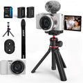 ORDRO 5K Digital Cameras for Photography - 64MP 12X Optical Zoom Travel Content Creator Camera & YouTube Vlogging Camera with Flip Screen, Microphone & Tripod Grip, 64GB Memory Card(White)