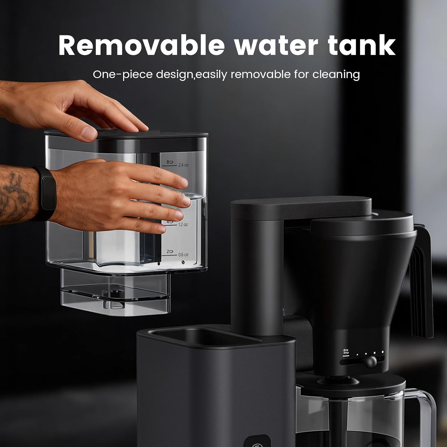 Kismile 8-Cup Drip Coffee Maker Machine, SCA-Certified,Pour Over Coffee Brewer with 3-Second Instant Heating (197-205℉), Adjustable Flow Control, Cold Brew Mode & 40-Min Keep Warm, Dark Grey