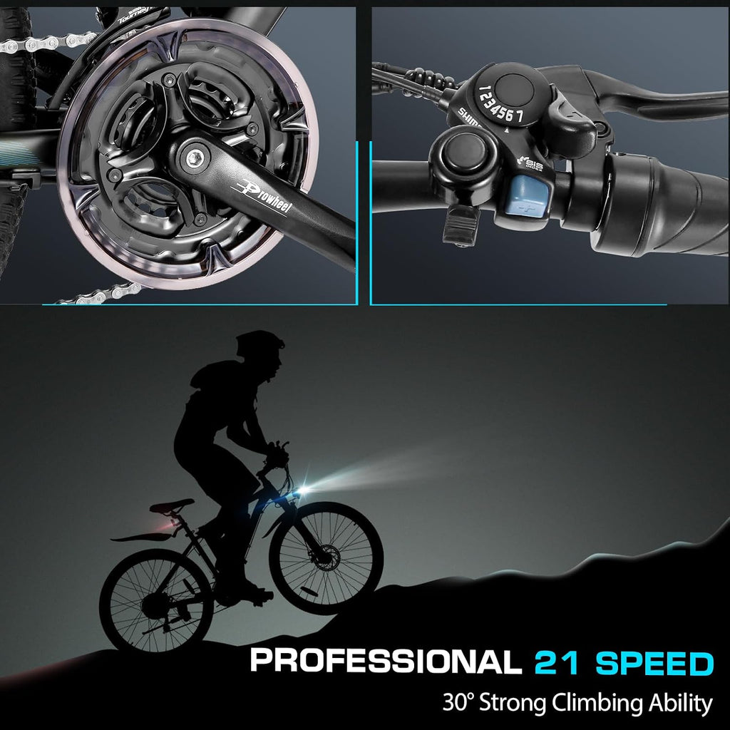 Vivi Electric Bike for Adults, 27.5' Electric Mountain Bike, 500W Ebike 20MPH Electric Bike with 48V 499.2WH Battery, Up to 50 Miles, 21 Speed Adult Electric Bicycles, SGS Certified to UL2849