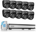 ZOSI C220 16CH 4K PoE Home Security Camera System, 16 Channel 4K 8MP NVR with 4TB HDD for 24/7 Record, 10 x 4MP(1440p) QHD 2.5K Dome IP Cameras Outdoor Indoor, Smart AI Human Detection, Two-Way Audio