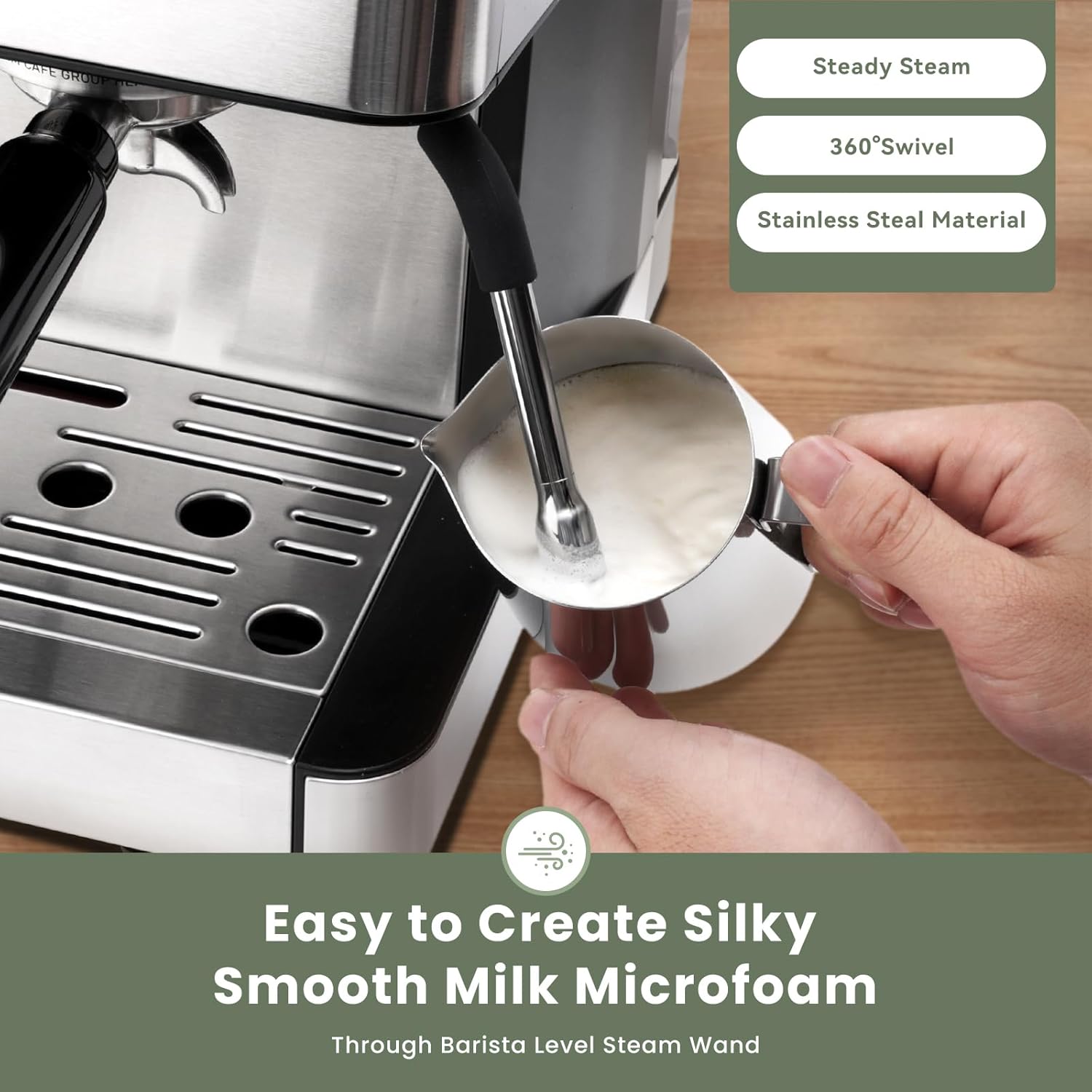 Gevi (2026 Upgrade 20 Bar Espresso Machine with Grinder & Milk Frother, Professional Coffee Maker for Home, Cappuccino & Latte, Removable Water Tank, Steam Wand