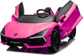 Oryxearth 2-Seater Ride on Car 24V Electric Lamborghini for Kids, 2WD with PU Leather Seats w/Adjustable Safety Belt, 2 Speeds Mode, Bluetooth, Remote Control, Gifts for Children