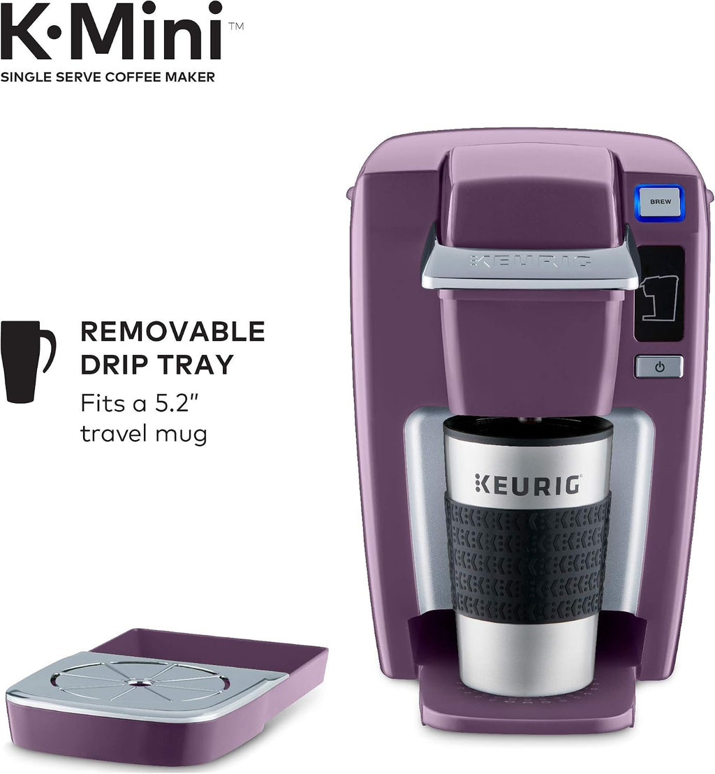 Keurig K15 Coffee Maker, Single Serve K-Cup Pod Coffee Brewer, 6 to 10 Oz. Brew Sizes, Black Plum