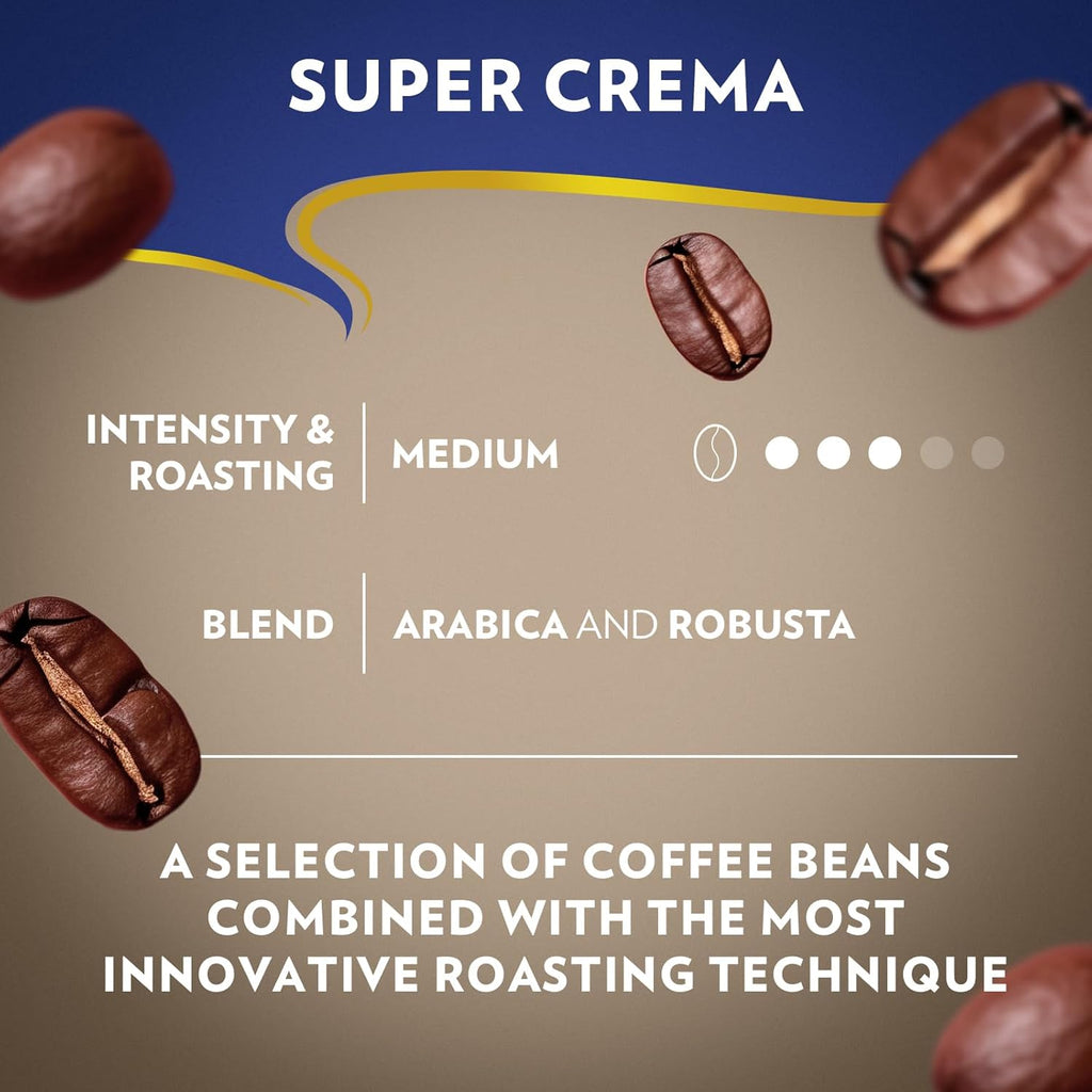 Lavazza Super Crema Ground Coffee, Medium Roast, Arabica and Robusta Blend, 32 oz Bag (Pack of 6)