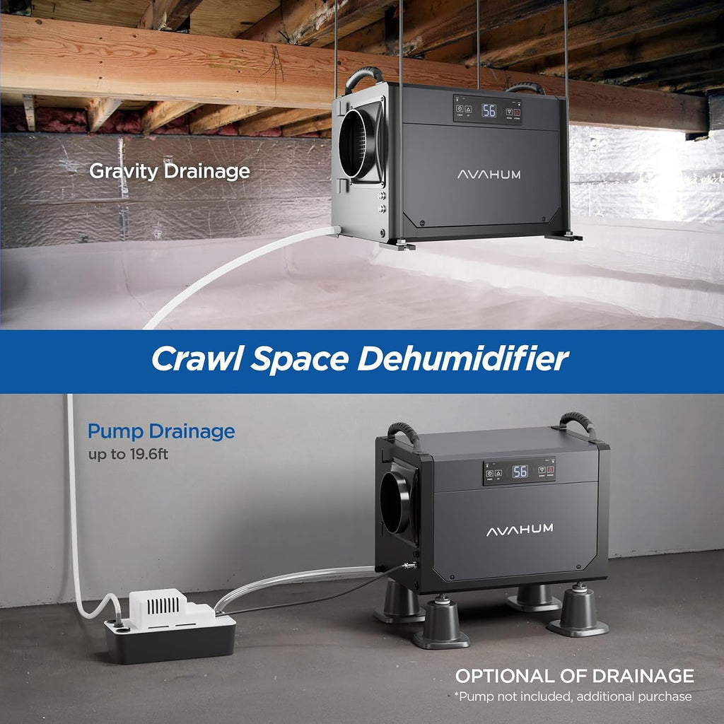 120 Pint Crawl Space Dehumidifier Commercial Dehumidifier for Basement,Whole House with Drain Hose for Crawl Space, Attic, Garage, Home, Industrial, Water Damage,Water Damage Unit,Auto Defrost