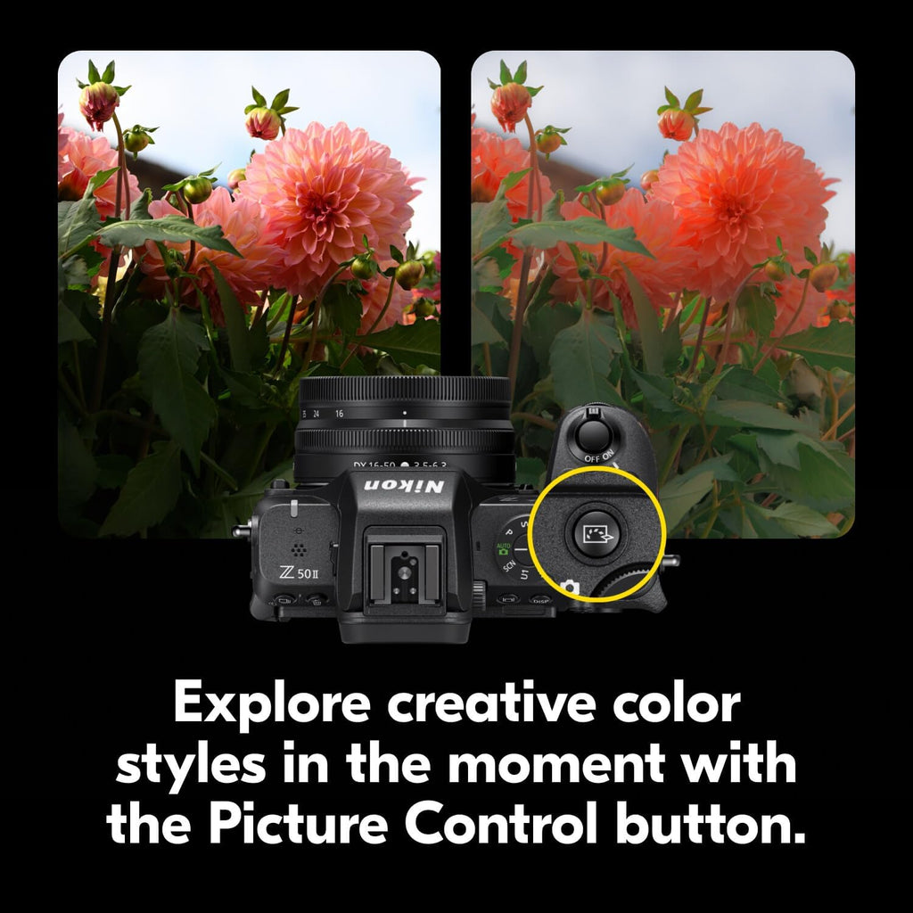Nikon Z50 II with Wide-Angle Zoom Lens | Compact mirrorless Stills/Video Camera with Easy Color presets and Wireless Photo Sharing | Nikon USA Model