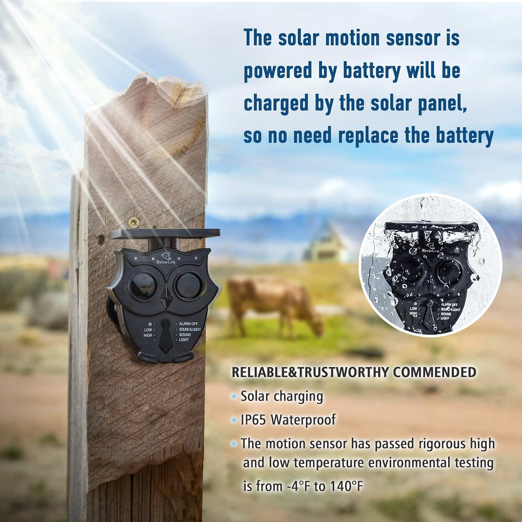 1/2 Mile Long Range Solar Wireless Driveway Alarm System IP65 Weatherproof Outdoor Motion Detectors&Sensor 120dB Siren Sound Light Security Alert System Monitor&Protect Outdoor/Indoor Property(1R4S)